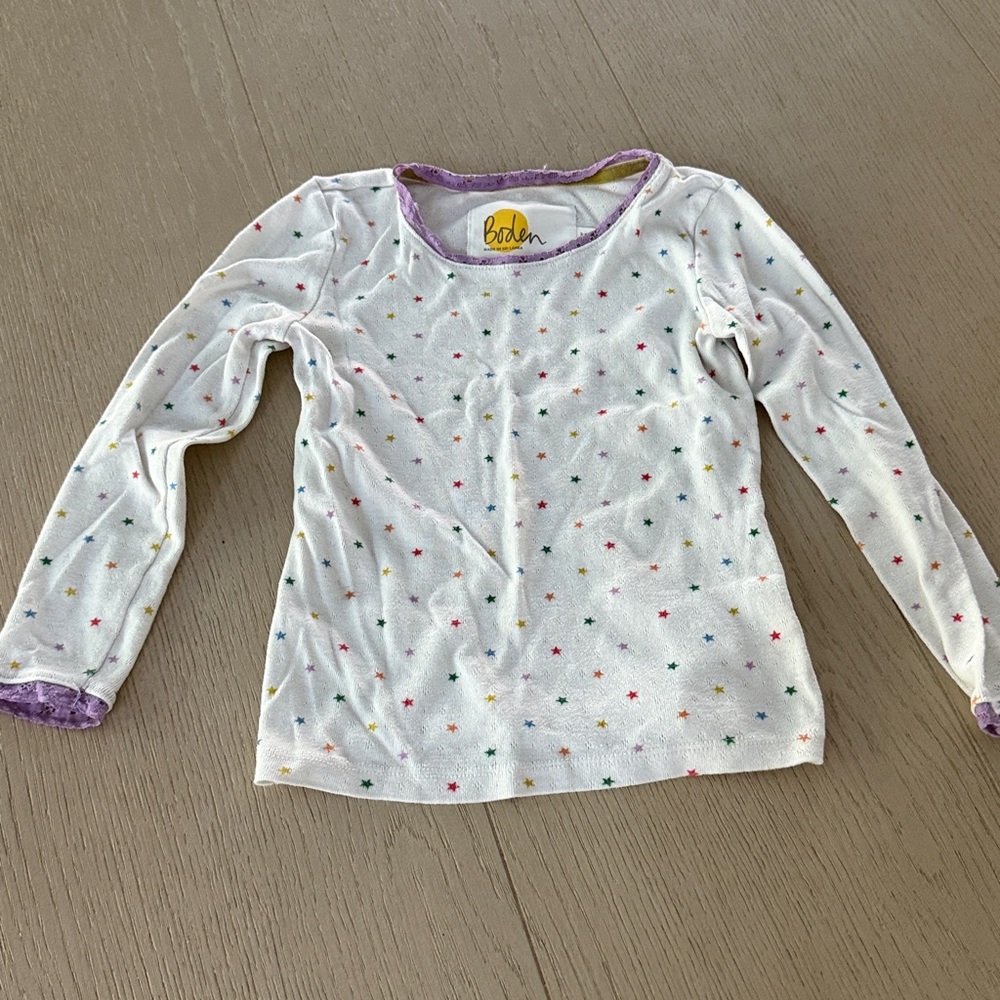 Boden Multicolor Star Print Piintelle Long Sleeve Top